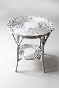 antique white wicker table