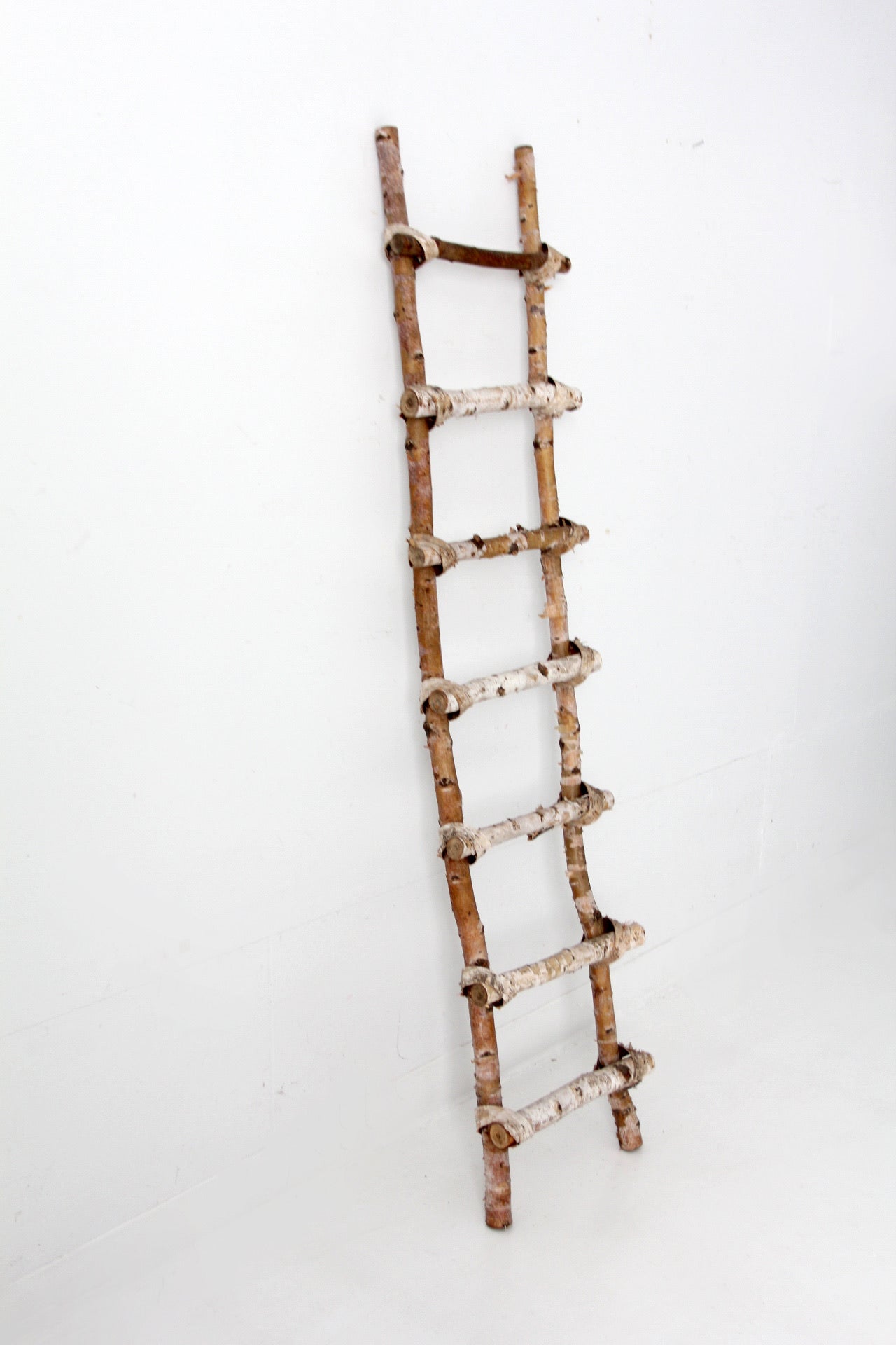 vintage rustic birch ladder