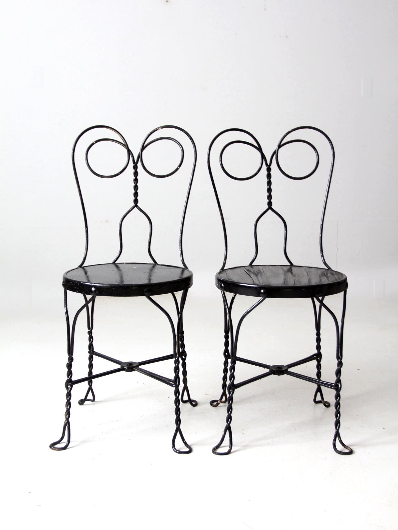 antique ice cream parlor chairs pair