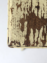 antique bamboo side table with storage top