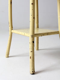antique bamboo side table with storage top