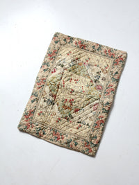 vintage quilted floral pillow sham