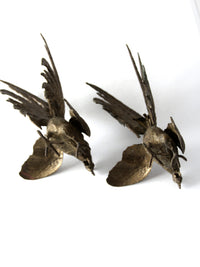 antique bronze fighting roosters pair