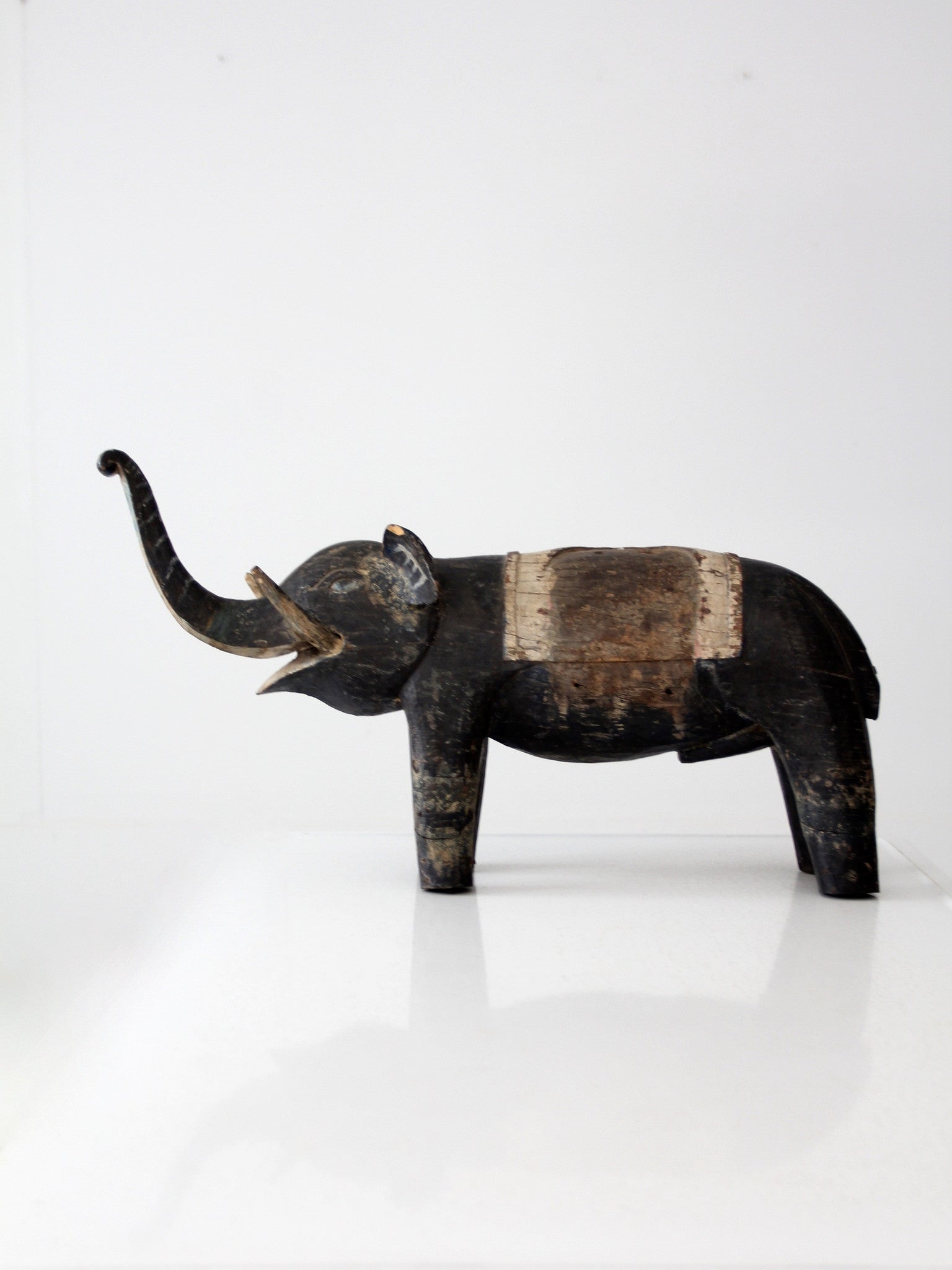 antique hand-carved wood elephant