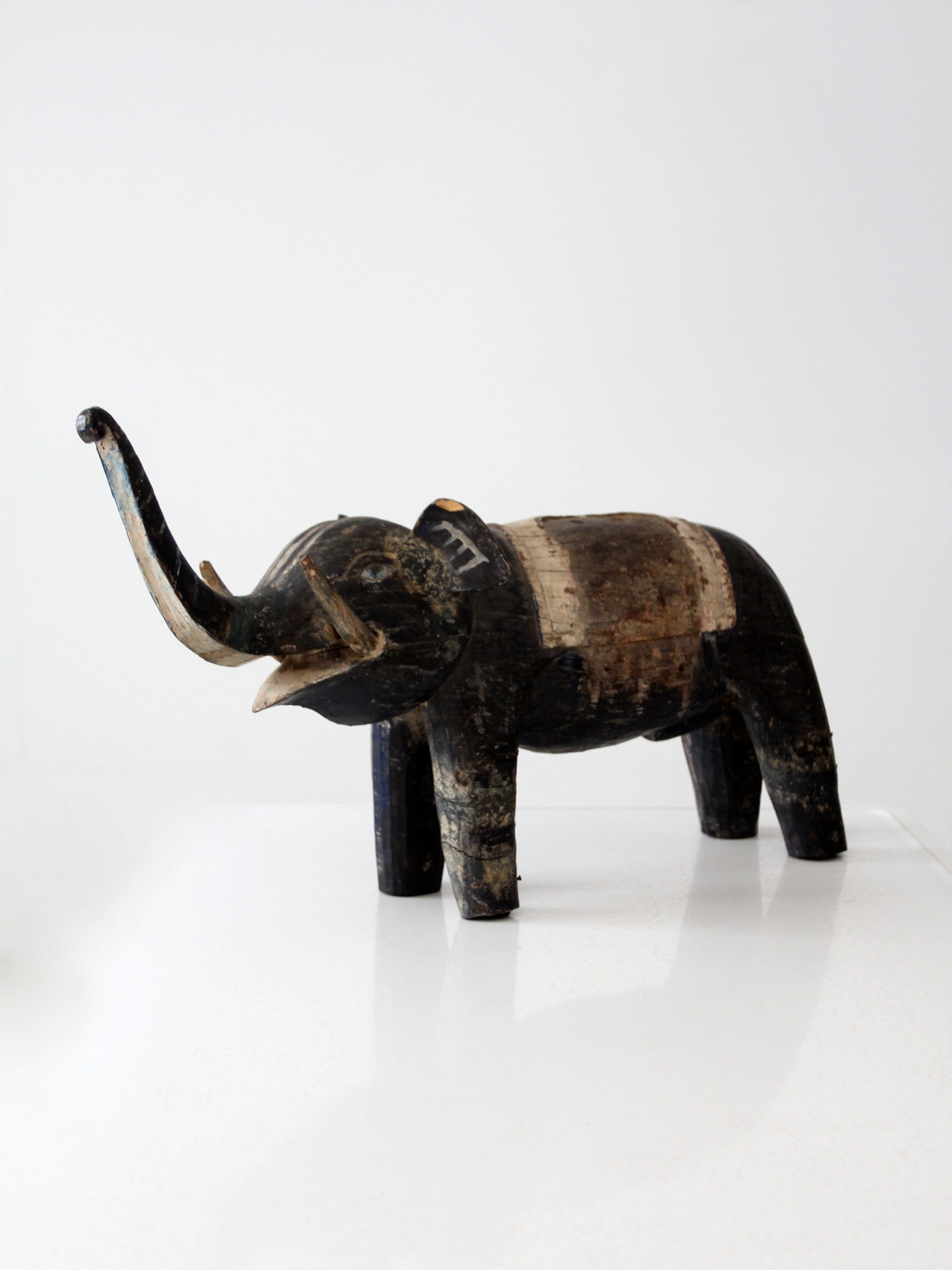 antique hand-carved wood elephant