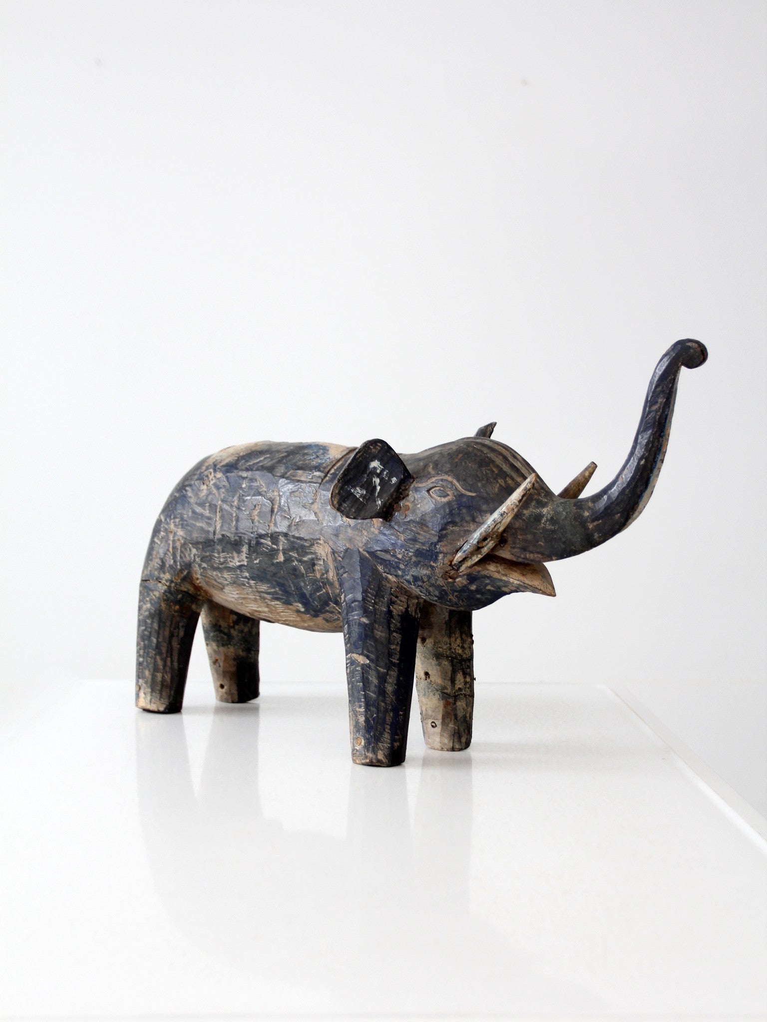 antique hand-carved wood elephant