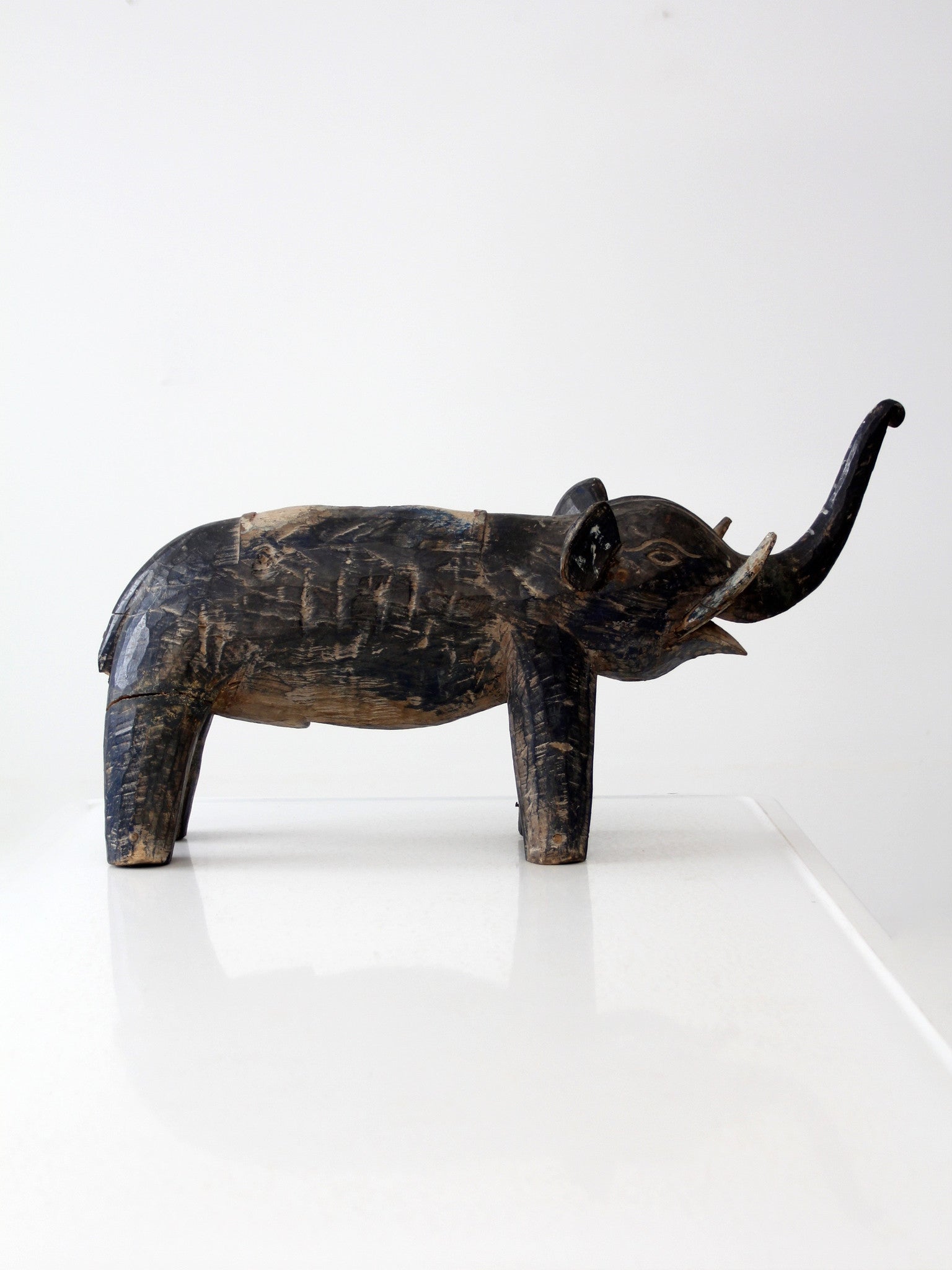 antique hand-carved wood elephant