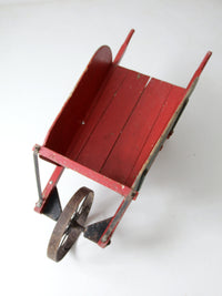 antique wooden wheelbarrow
