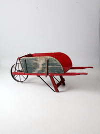 antique wooden wheelbarrow