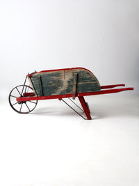 antique wooden wheelbarrow