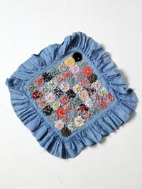vintage yo-yo quilt pillow