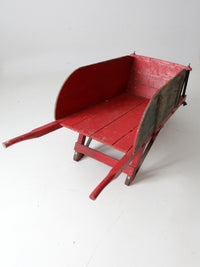 antique wooden wheelbarrow