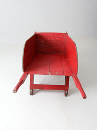 antique wooden wheelbarrow