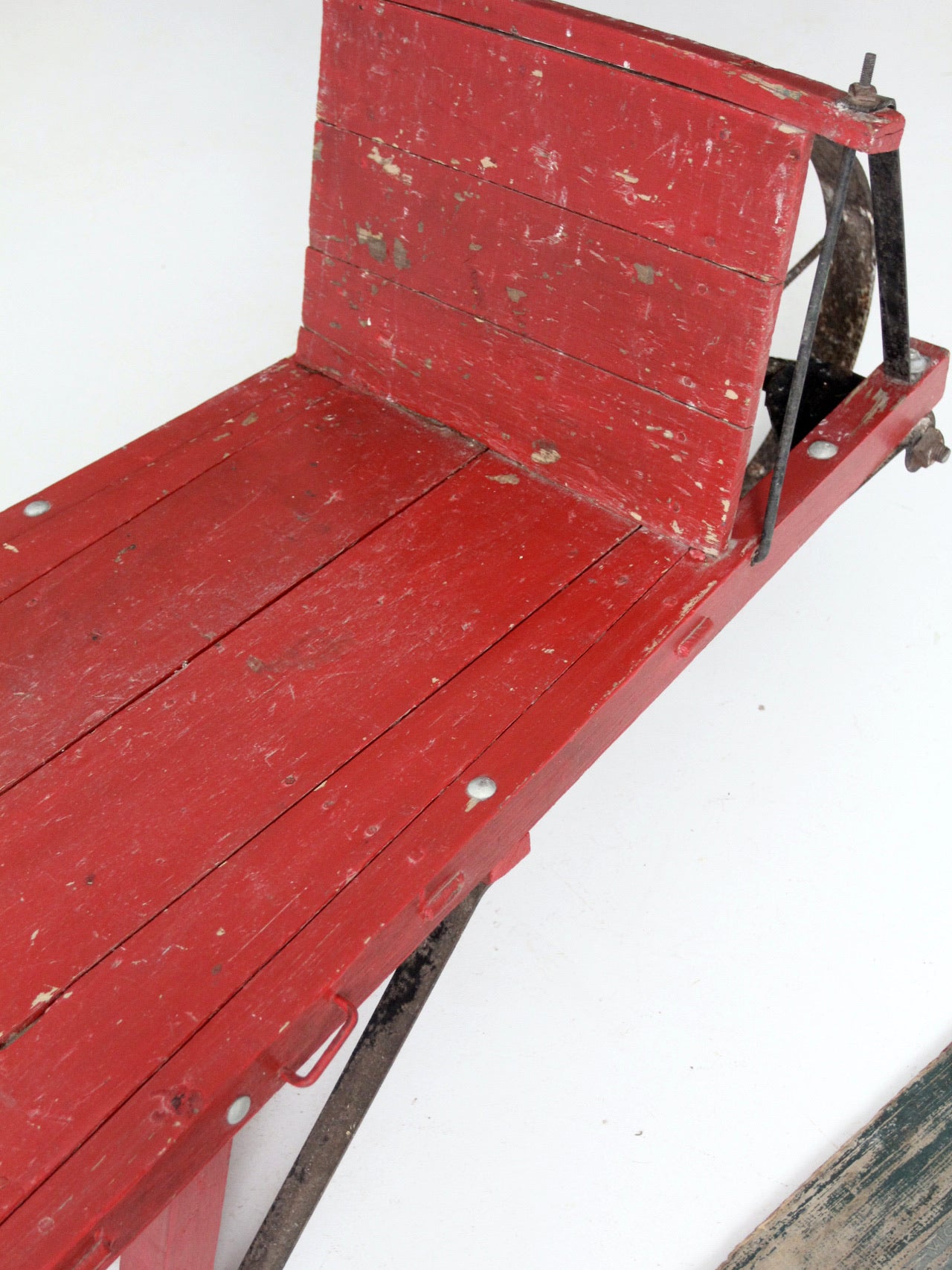 antique wooden wheelbarrow