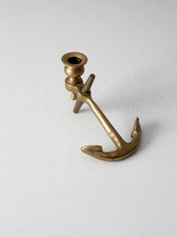 mid century brass anchor candlestick holder