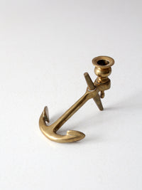 mid century brass anchor candlestick holder