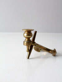 mid century brass anchor candlestick holder