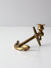 mid century brass anchor candlestick holder