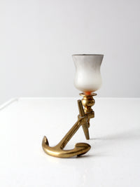 mid century brass anchor candlestick holder
