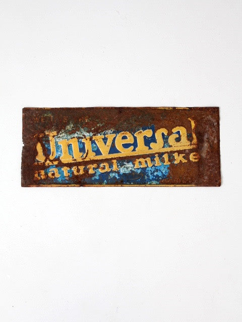 vintage Universal Natural Milker farm advertisement sign