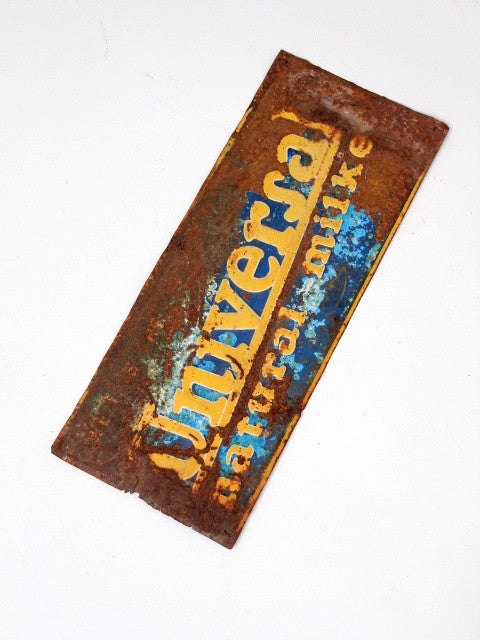 vintage Universal Natural Milker farm advertisement sign