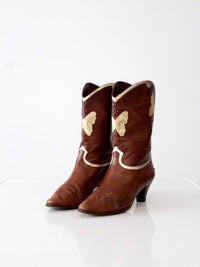 vintage Italian leather butterfly boots