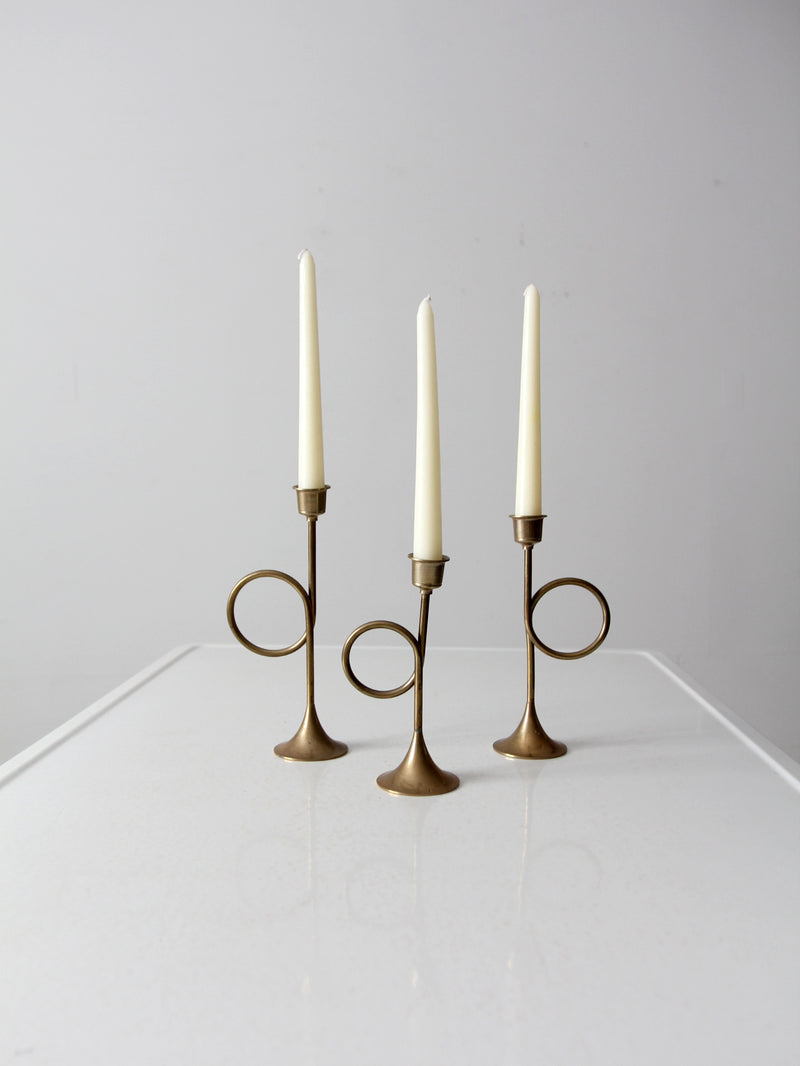 vintage candlestick holder set of 3