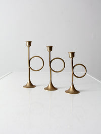 vintage candlestick holder set of 3