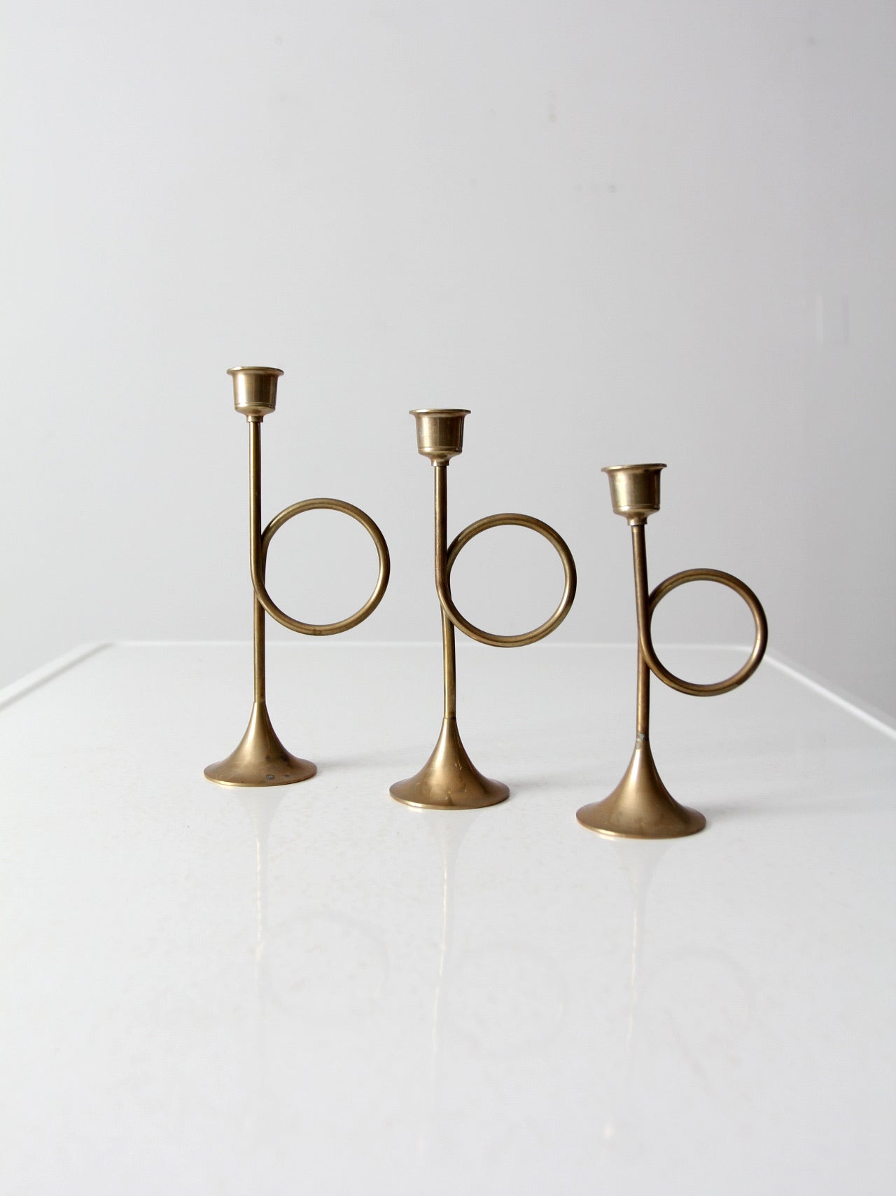 vintage candlestick holder set of 3