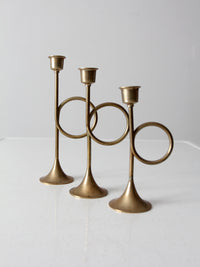 vintage candlestick holder set of 3