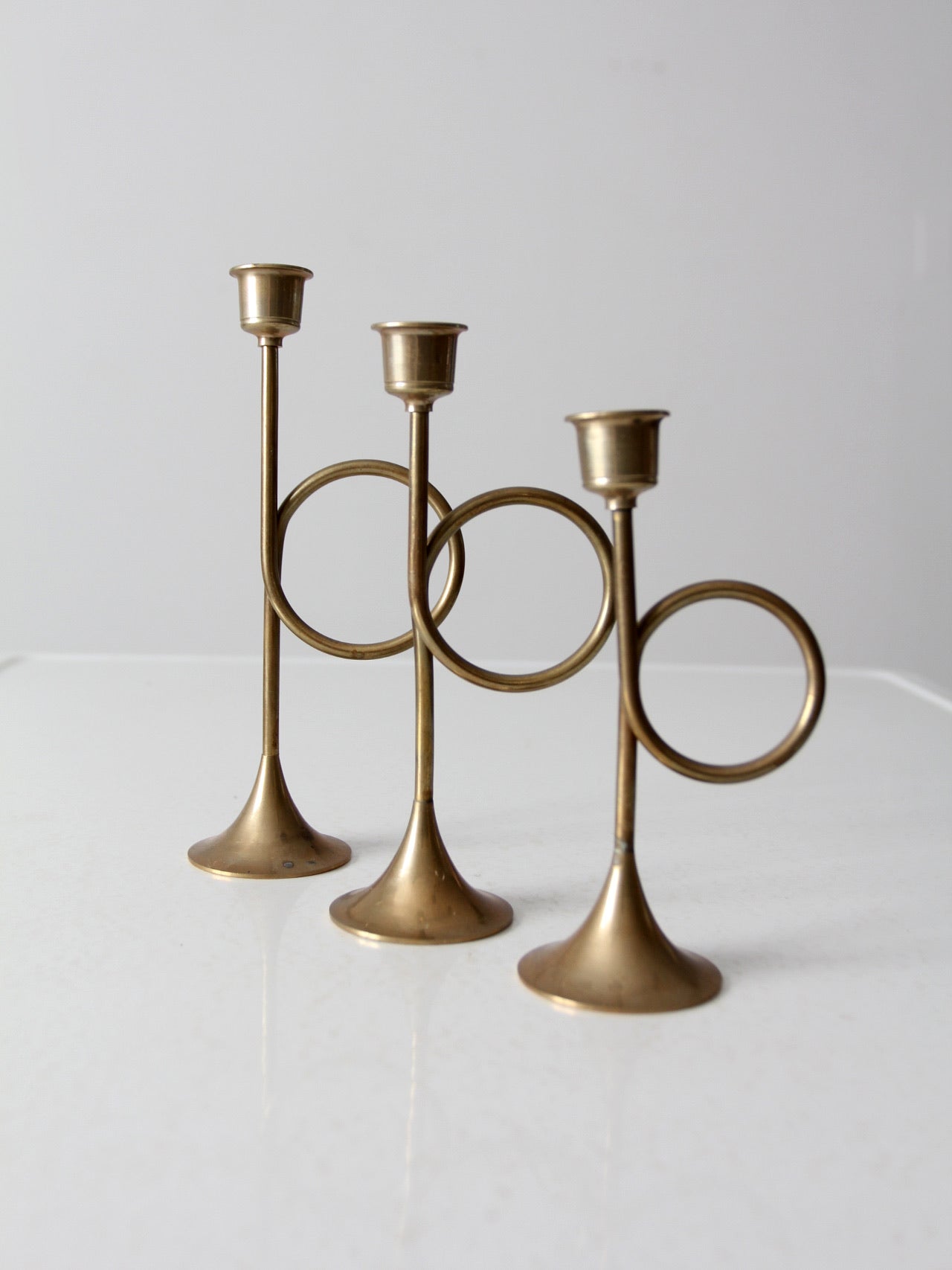 vintage candlestick holder set of 3
