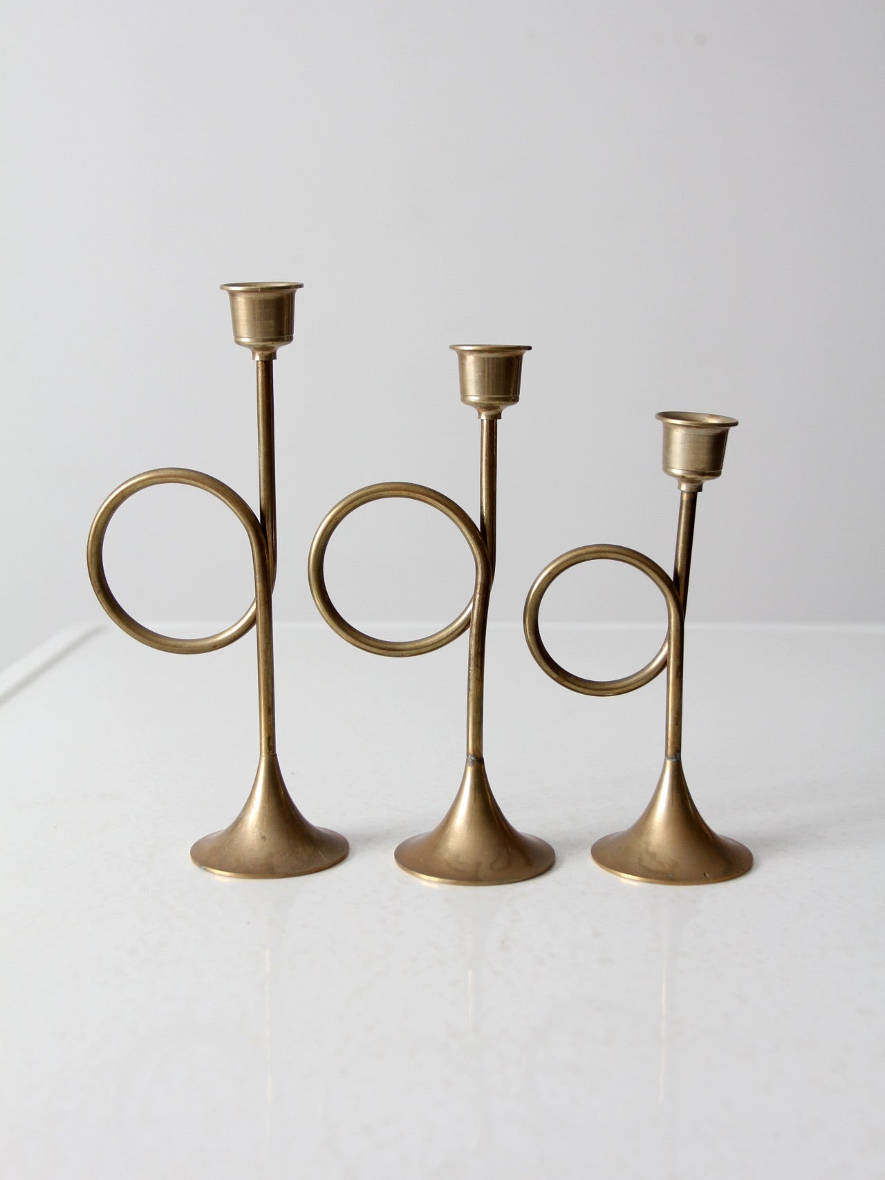 vintage candlestick holder set of 3