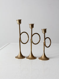 vintage candlestick holder set of 3