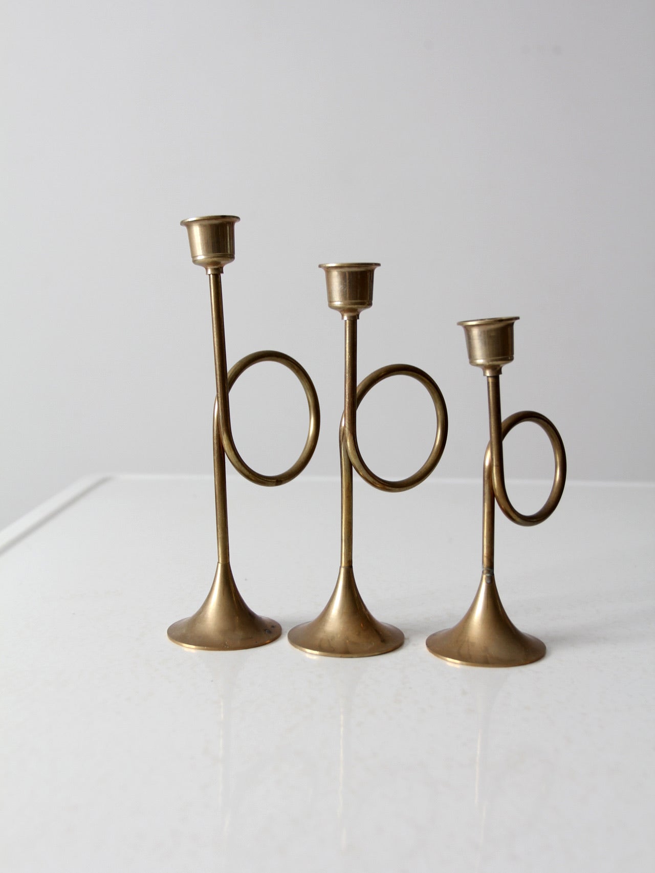 vintage candlestick holder set of 3