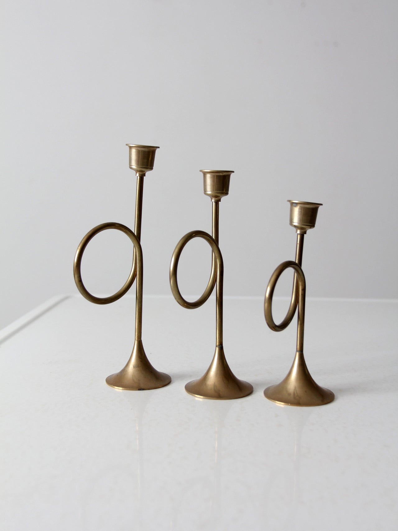 vintage candlestick holder set of 3