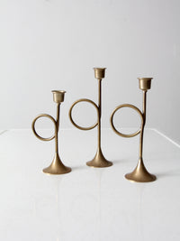 vintage candlestick holder set of 3