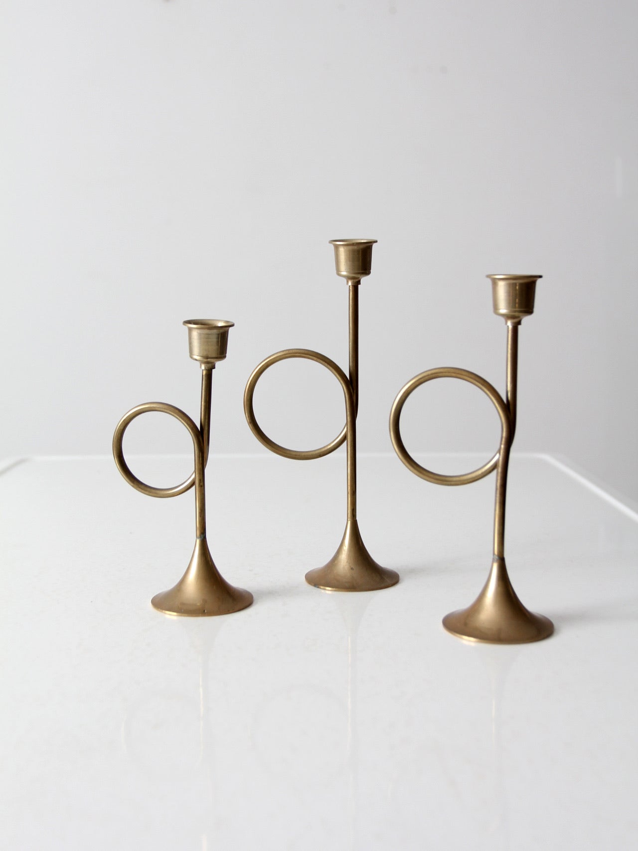 vintage candlestick holder set of 3