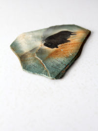 vintage bison painting on slate