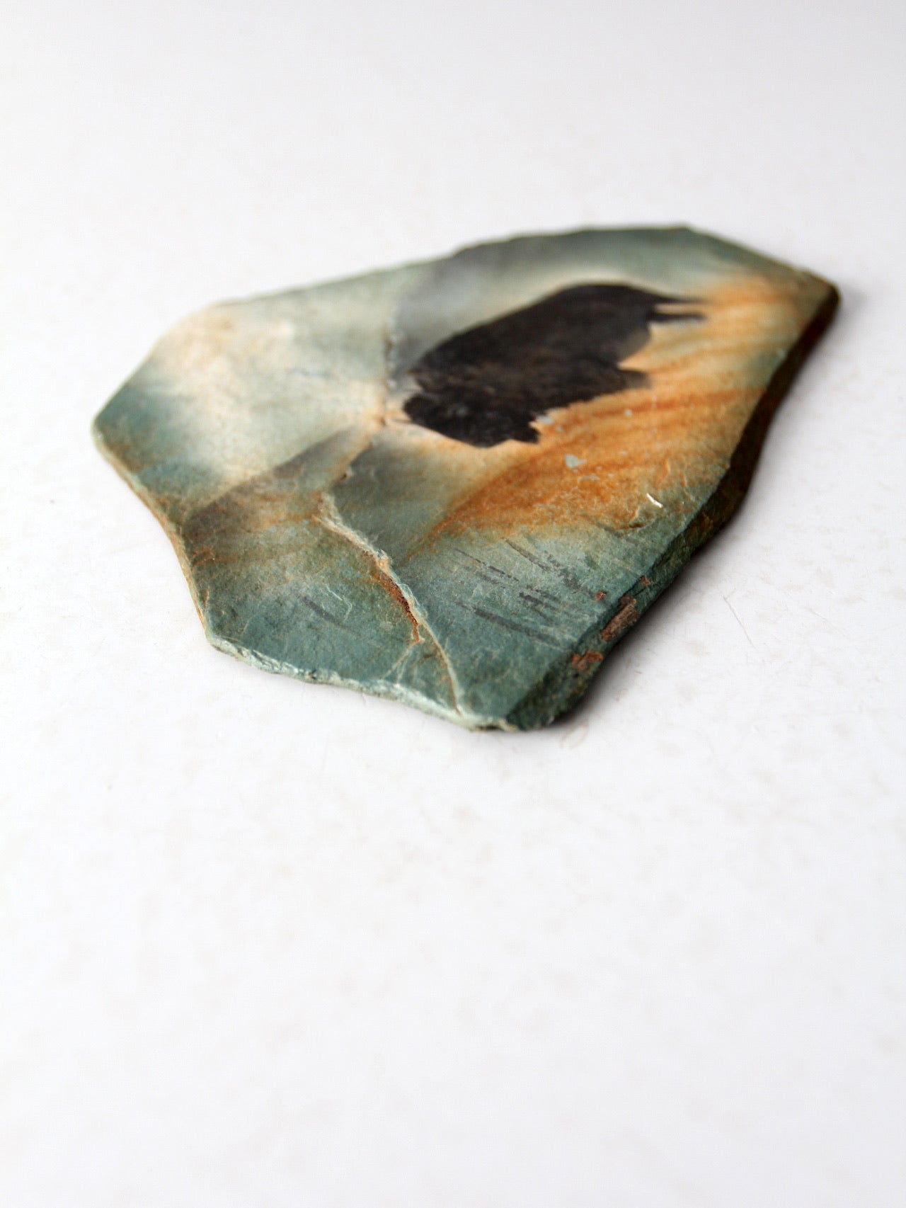 vintage bison painting on slate