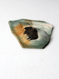 vintage bison painting on slate