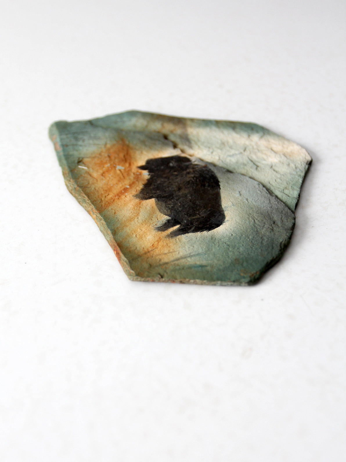 vintage bison painting on slate