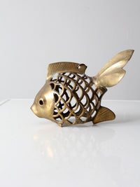 mid-century brass fish