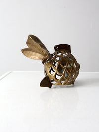 mid-century brass fish