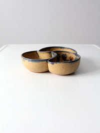 vintage studio pottery divided bowl