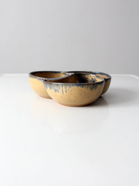 vintage studio pottery divided bowl