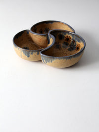 vintage studio pottery divided bowl