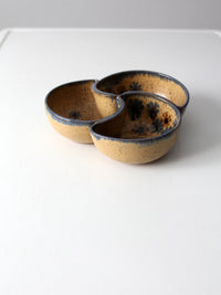 vintage studio pottery divided bowl