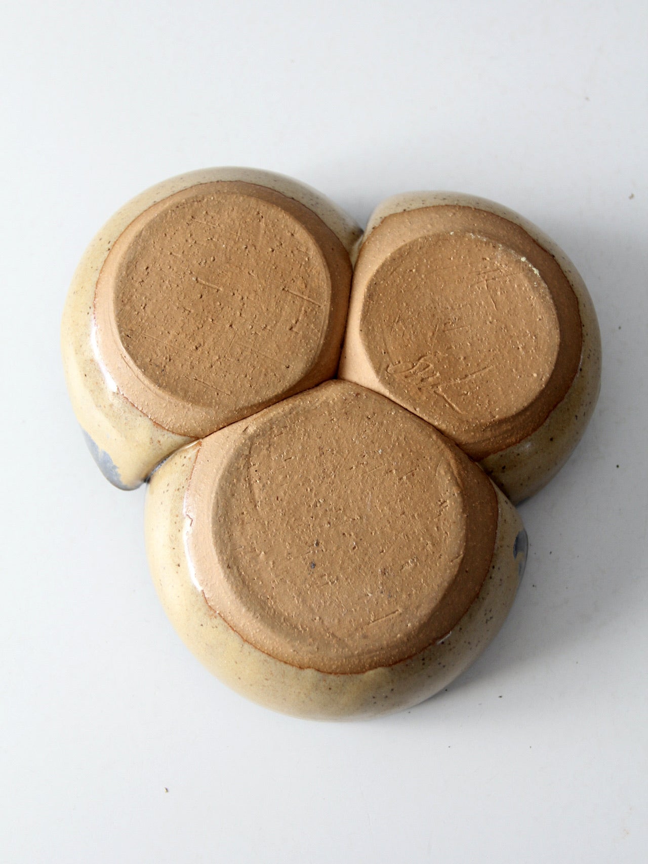 vintage studio pottery divided bowl