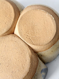 vintage studio pottery divided bowl