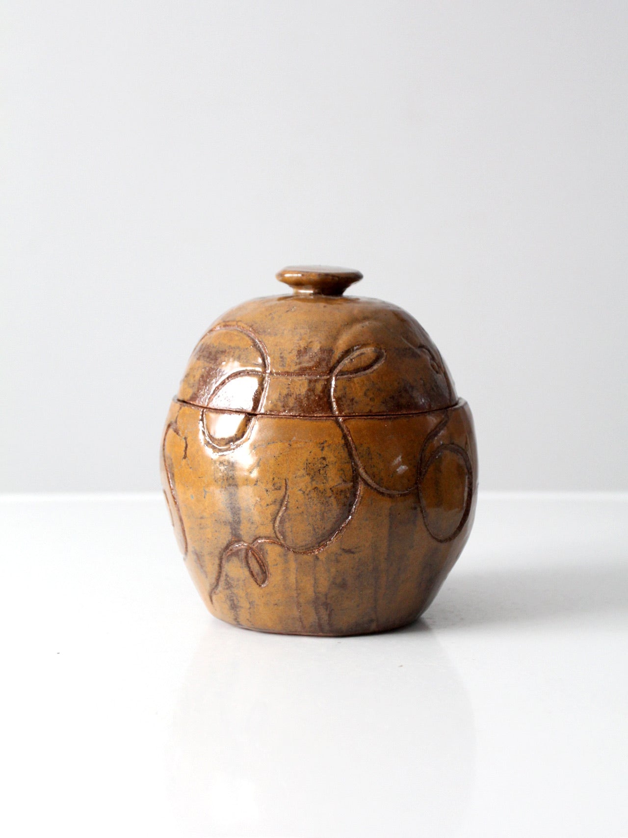vintage signed studio pottery jar
